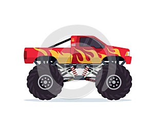 Modern Colorful Customized Monster Truck Vehicle Illustration photo