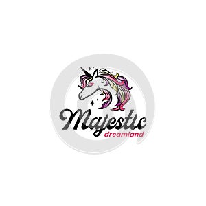Modern colorful design MAJESTIC horse logo design