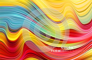 Modern colorful flow poster. Wave Liquid shape in black color background. Art design for your design project. Vector