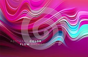 Modern colorful flow poster. Wave Liquid shape in black color background. Art design for your design project. Vector