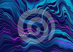 Modern colorful flow poster. Wave Liquid shape in black color background. Art design for your design project. Vector