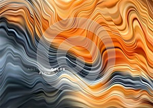 Modern colorful flow poster. Wave Liquid shape in black color background. Art design for your design project. Vector