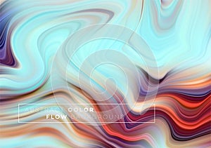Modern colorful flow poster. Wave Liquid shape in black color background. Art design for your design project. Vector