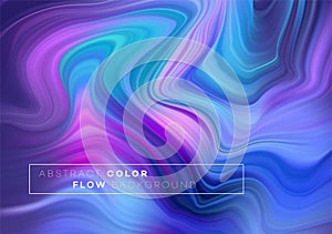Modern colorful flow poster. Wave Liquid shape in black color background. Art design for your design project. Vector