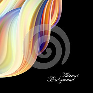 Modern colorful flow poster. Wave Liquid shape in black color background. Art design for your design project. Vector