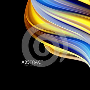 Modern colorful flow poster. Wave Liquid shape in black color background. Art design for your design project. Vector