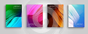 Modern colorful flow set of vector design template. Future geometric gradient background. Set of 4 Vector templates