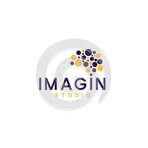 Modern colorful IMAGIN STUDIO circle logo design photo