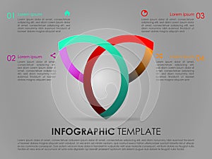 Modern colorful infographics options template vector with triangle. Can be used for web design, brochure, presentations and