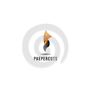 Modern colorful PEAPER CUTS learn logo design