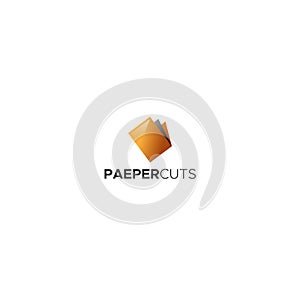 Modern colorful PEAPER CUTS learn logo design