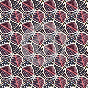 Modern colorful seamless doodled geometric organic pattern