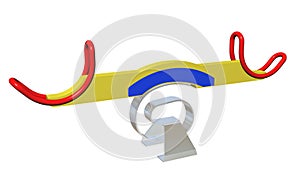 Modern colorful seesaw, 3d illustration