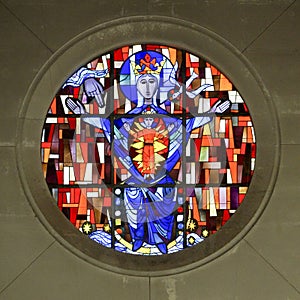 Modern colorful stained glass window