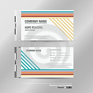 Modern colorful stripe lines name card template.