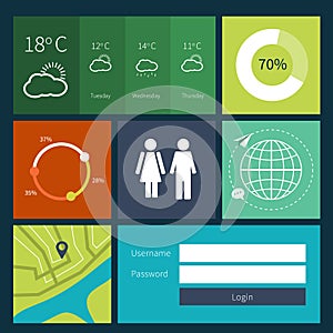 Modern colorful user interface vector layout in