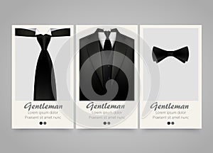 Modern colorful vertical official clothing banners. Wedding ceremony invitation