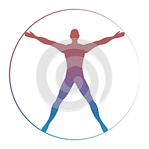 Modern colorful vitruvian man photo