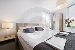 Modern and comfortable bedroom interior