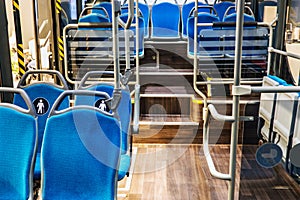 Modern and comfortable City vehicle bus salon