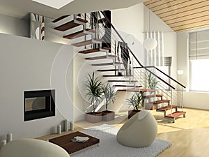 Modern comfortable interior photo