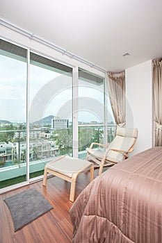 Modern comfortable, nicely bedroom city view