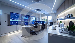 Modern Command Center with Data Screens
