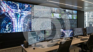 Modern Command Center with Data Visualization