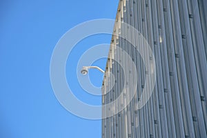 Modern commercial building with cctv security camera in Tucson Arizona