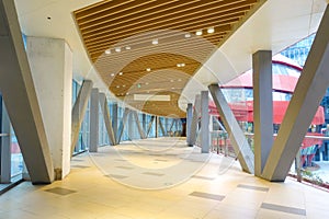 modern commercial building corridor interior