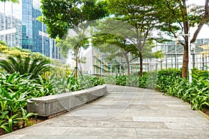 Modern commercial building garden  path