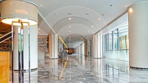 Modern commercial building lobby office corridor  hotel  hall