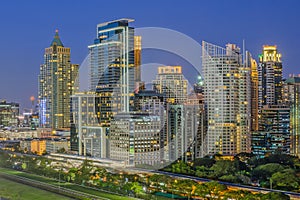 Modern Commercial City (Bangkok) in night