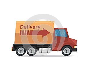 Modern Commercial Delivery Cargo Vehicle Illustration Logo