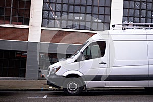 Modern commercial mini van for cargo delivery and industrial bus