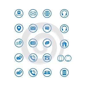 Modern communication contact us icon set