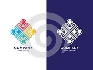 Modern Community Circle logo. For personal or business. Colorful gradient concept.