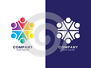 Modern Community Hexagon logo. For personal or business. Colorful gradient concept.