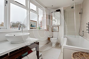 Modern compact bathroom and toilet