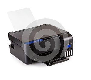 modern compact colore home printer isolated on white background