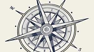 Modern Compass Rose: Clear Direction & Global Navigation, vector design Generative AI