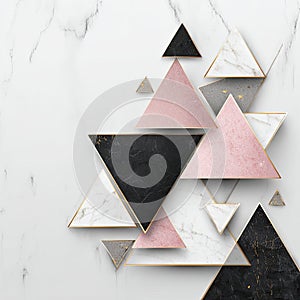 Abstract Marble Triangle Composition
