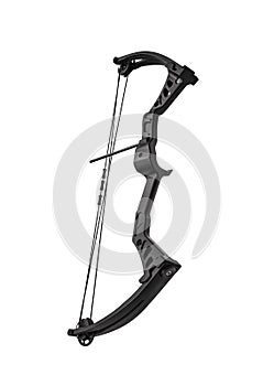 Modern, compound hunting bow isolated on white