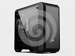 Modern computer case isolated on white background