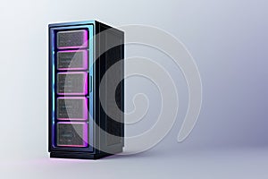 Modern computer case on white background