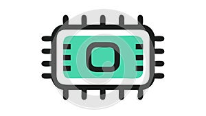 Modern Computer Chip Icon, Processor Technology Symbol, vector design Generative AI