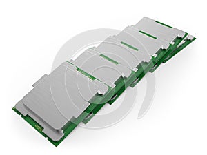 Modern Computer Core Processing Unit CPU Row