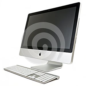 Computer isolated on white background photo