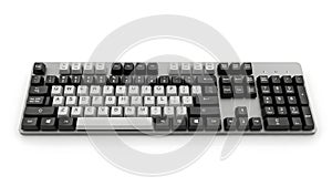 Modern Computer Keyboard Isolated on White Background