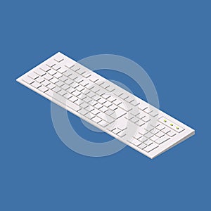 Modern computer keyboard. Isometric vector illustration.